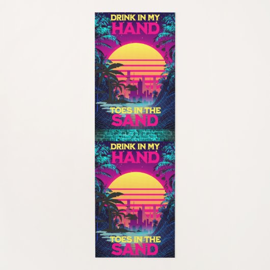 装飾可能な合成波/気化波レトロ80s ヨガマット (正面)