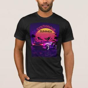 装飾可能Synthanwave Vaporwaveレトロ80s Tシャツ