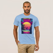装飾可能Synthanwave Vaporwaveレトロ80s Tシャツ (正面フル)