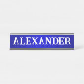 装飾名モダン青グラデーション デスクネームプレート (正面)