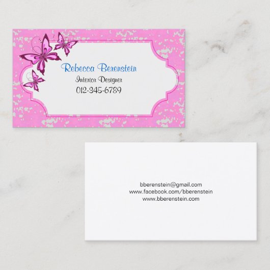 装飾名刺レトロ蝶形枠 名刺 (正面/裏面)