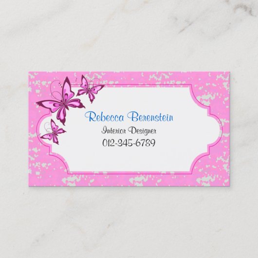 装飾名刺レトロ蝶形枠 名刺 (正面)