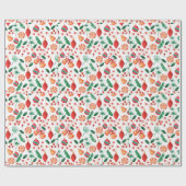 装飾品クリスマスウォーターカラーキャンディとオーナメント ラッピングペーパー (フラット)