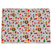 装飾品クリスマスサンタスとジンジャーブレッドマン ラージペーパーバッグ (正面)