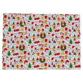 装飾品クリスマスサンタスとジンジャーブレッドマン ラージペーパーバッグ (裏面)