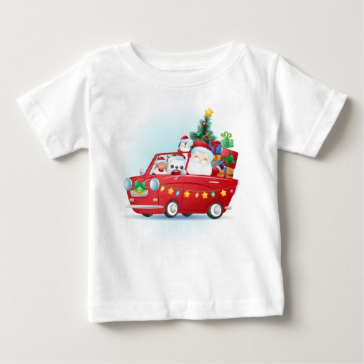 装飾品クリスマスサンタプレゼントTシャツ ベビーTシャツ (正面)