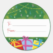 装飾品クリスマスプレゼントラベルシール ラウンドシール (正面)