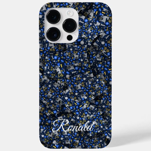 装飾品クリスマス[3D]スカンジナビアスタイルブルー Case-Mate iPhoneケース (裏面)