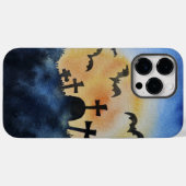 装飾品ハロウィーンこうもりイン墓地 Case-Mate iPhoneケース (裏面 (横))