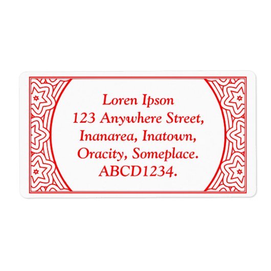 装飾品02 – 赤（白） ラベル (正面)