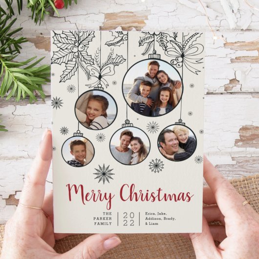装飾品 |フォトコラージュのホリデーカード シーズンカード
