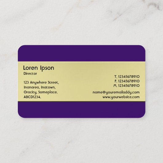 装飾品 – 金ゴールドと紫 名刺 (裏面)