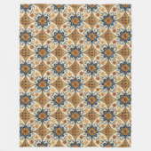 装飾地中海の航海のタイルモチーフ フリースブランケット (正面)