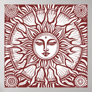 装飾天体ヴィンテージレトロ日が差すこと ポスター