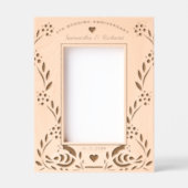 装飾孔雀フローラ結婚記念日 レーザー彫刻フレーム (正面)