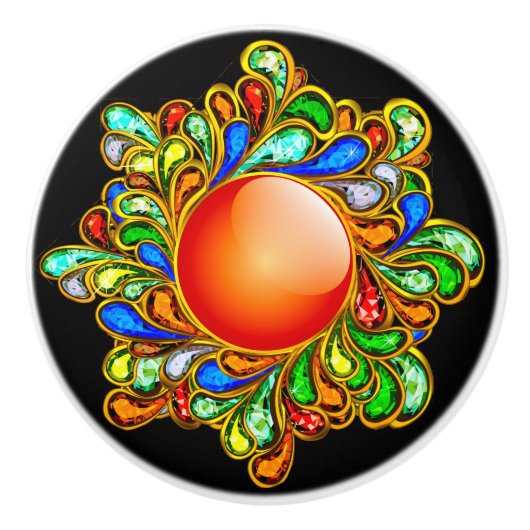 装飾宝石ドロワーノブ – SRF セラミックノブ (正面)