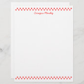 装飾小赤いハート文房具紙 (正面/裏面)