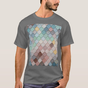 装飾屋根瓦パターンデザイン Tシャツ