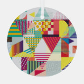 装飾幾何学的、抽象芸術シームレスなパターン。 ガラスオーナメント (裏面)