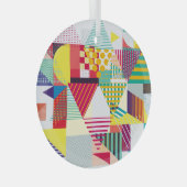 装飾幾何学的、抽象芸術シームレスなパターン。 ガラスオーナメント (正面右)