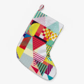 装飾幾何学的、抽象芸術シームレスなパターン。 スモールクリスマスストッキング (正面 (吊り時))