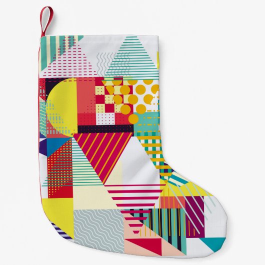 装飾幾何学的、抽象芸術シームレスなパターン。 スモールクリスマスストッキング (正面)