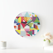 装飾幾何学的、抽象芸術シームレスなパターン。 ラージ壁時計 (ホーム)