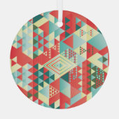 装飾幾何学的、抽象芸術、ヴィンテージ要素。 ガラスオーナメント (裏面)