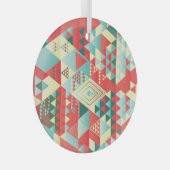 装飾幾何学的、抽象芸術、ヴィンテージ要素。 ガラスオーナメント (正面右)