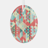 装飾幾何学的、抽象芸術、ヴィンテージ要素。 ガラスオーナメント (正面左)