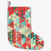 装飾幾何学的、抽象芸術、ヴィンテージ要素。 スモールクリスマスストッキング (正面)