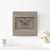 装飾彫刻された石のケルト結び目模様の壁時計 スクエア壁時計 (ホーム)