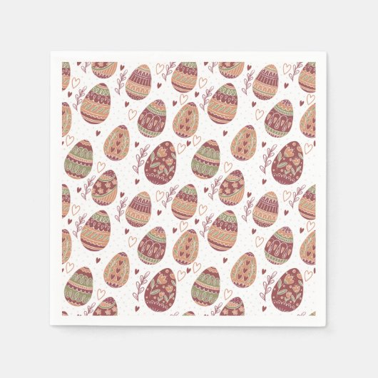 装飾復活祭の卵パターン | 紙ナプキン スタンダードカクテルナプキン (正面)