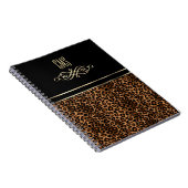 装飾性ヒョウアニマルプリント |モノグラム ノートブック (右側)