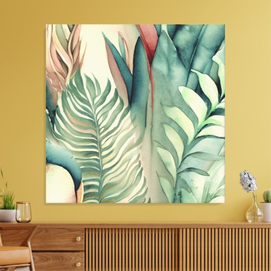 装飾性モダントロピスタイリッシュカル キャンバスプリント (インサイチュ (リビング))