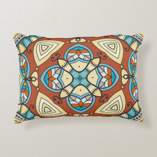 装飾手描きシームレスパターン。カラフルa アクセントクッション (正面)