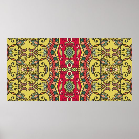 装飾手描きシームレスパターン。カラフルa ポスター (正面)