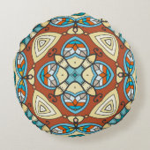 装飾手描きシームレスパターン。カラフルa ラウンドクッション (裏面)