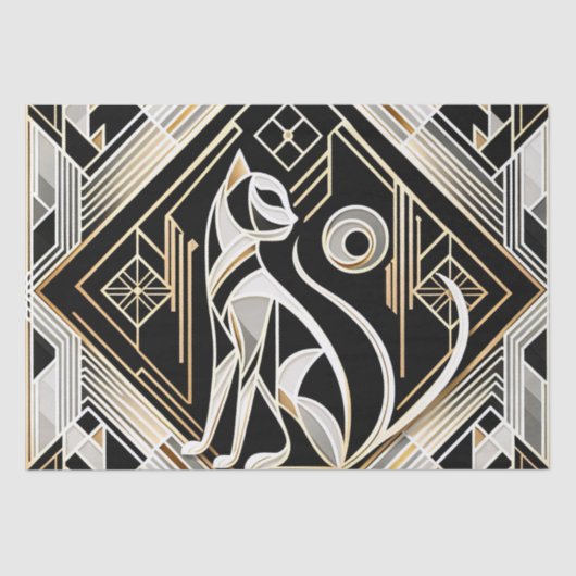 装飾抽象芸術ブラックキャットティッシュペーパー 薄葉紙 (正面)