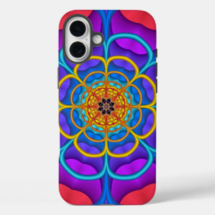 装飾抽象芸術花形 iPhone 16 PLUSケース