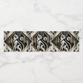 装飾抽象芸術黒猫ウォーターボトルラベル ペットボトルラベル (シングルラベル)