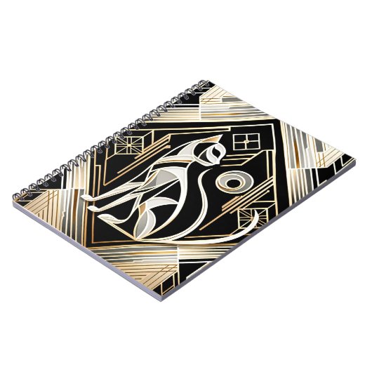 装飾抽象芸術黒猫ノート ノートブック (左側)