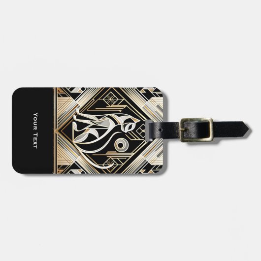 装飾抽象芸術黒猫ラゲッジタグ ラゲッジタグ (正面横)