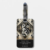 装飾抽象芸術黒猫ラゲッジタグ ラゲッジタグ (裏面縦)