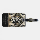 装飾抽象芸術黒猫ラゲッジタグ ラゲッジタグ (裏面横)