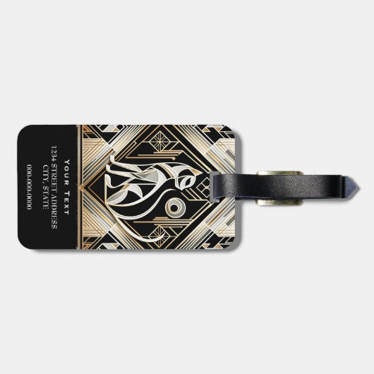 装飾抽象芸術黒猫ラゲッジタグ ラゲッジタグ (裏面横)