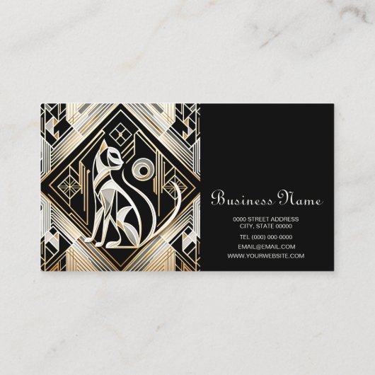 装飾抽象芸術黒猫名刺 名刺 (裏面)