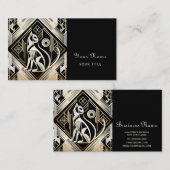 装飾抽象芸術黒猫名刺 名刺 (正面/裏面)