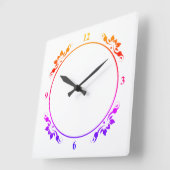 装飾数々の色とホワイトクロック顔時計 スクエア壁時計 (傾斜)