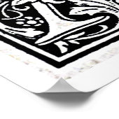 装飾文字「A」ウッドカット木版画イタリア ポスター (角)